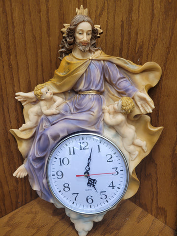 Clock with Jesus Statue