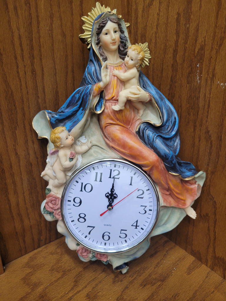 Clock with St. Mary Statue