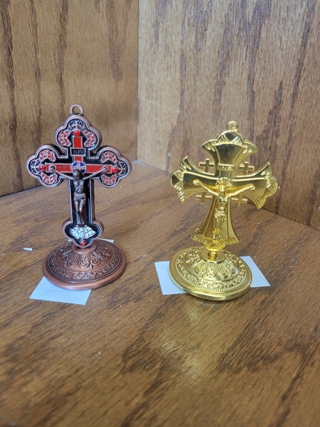 Cross with Bass (8 x 6)cm Silver or Gold Color