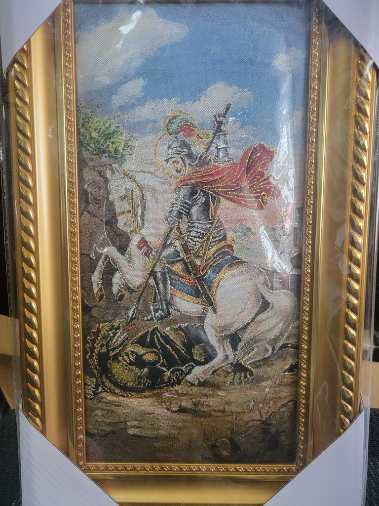 St. George Picture with wood frame (45x26)cm