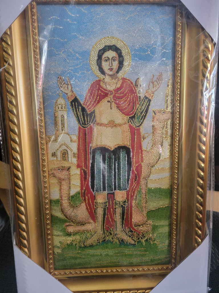 St. Mina Picture with wood frame (45x26)cm