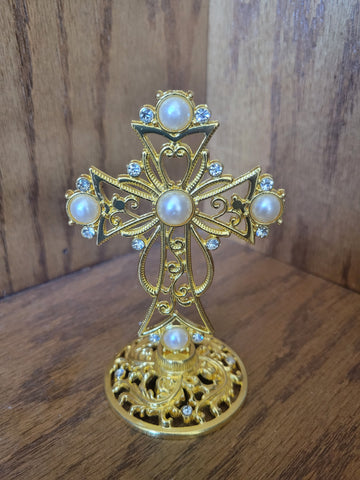 Cross with Bass (11 x 7)cm Gold Color