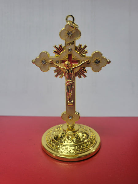 Cross with Bass (8 x 6)cm Silver or Gold Color
