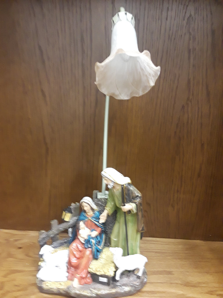 The Holy Family with Sheep Statue with one Lamp