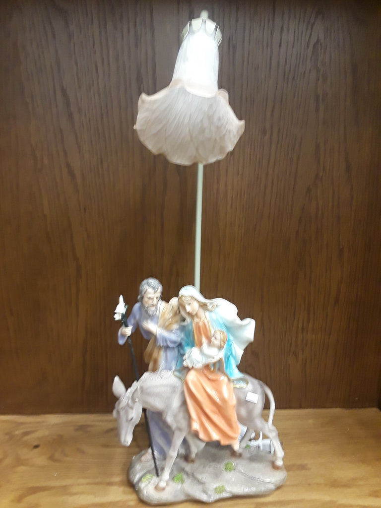 Holy Family Escaping to Egypt Statue with one Lamp