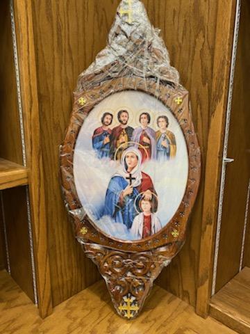 Pictures of Saints with Wood Frame
