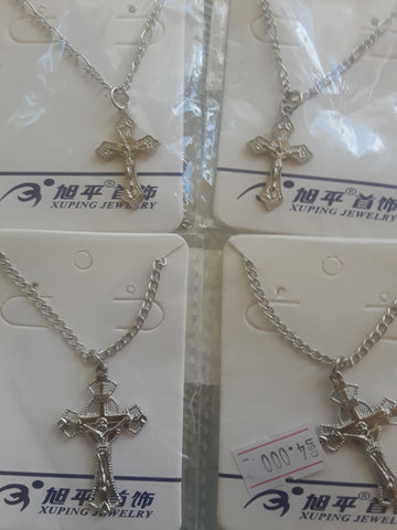 Cross with Chain Silver Color
