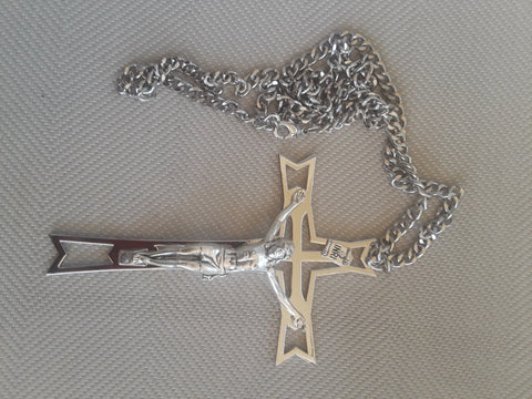Cross with Chain Silver Color