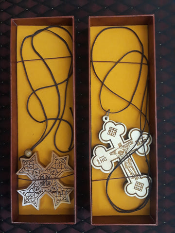 Wood Cross with Cotton Chain