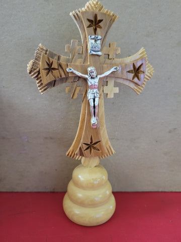 Wood Cross on Base (15 x 8 x 4)cm
