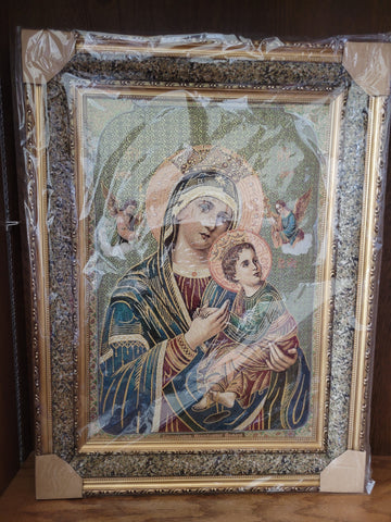 St. Mary and Jesus Picture (71x53)cm Double Frame.