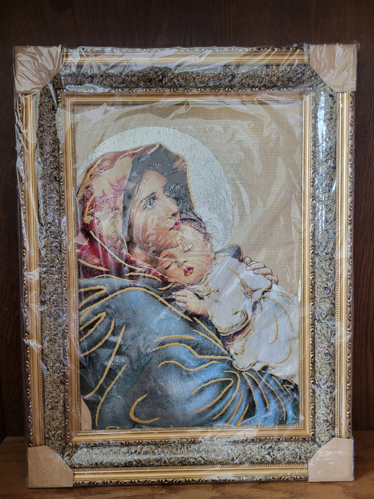 St. Mary and Jesus Picture (71x53)cm Double Frame.