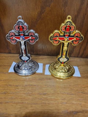 Cross with Bass (8 x 6)cm Silver or Gold Color