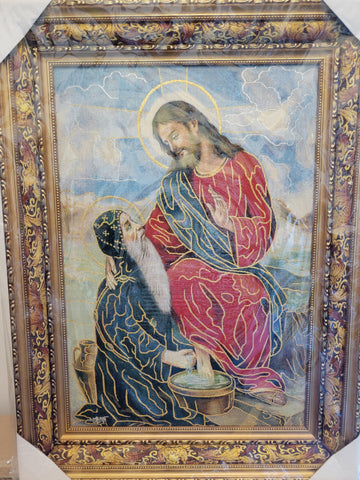 Jesus and St. Bishoy (21”x28”)Double Frame
