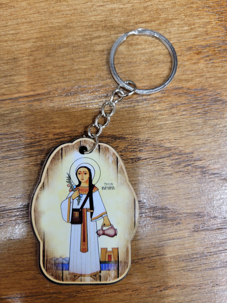 Medalia foe Keys with St. Verena Picture on Wood Piece