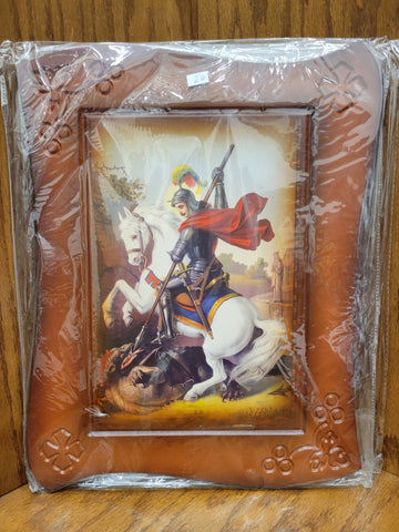 St. George Picture with wood frame (40x30)cm