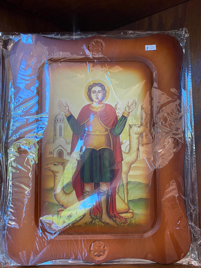 St. Mina Picture with wood frame (40x30)cm